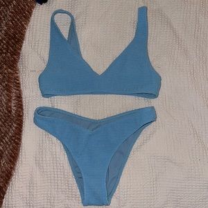 Blue ribbed bikini from PacSun
